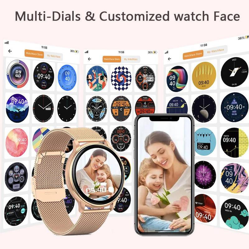 Multifunctional Smart Watch, Fashion Digital Watch with Multiple Sport Modes, Wireless BT Call Sports Smart Watches for Women Gift
